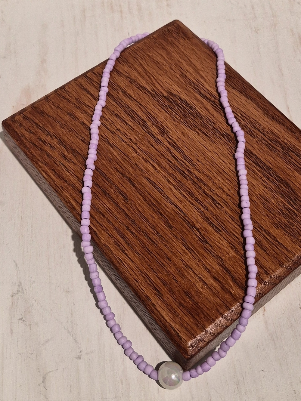 Lilac Seed Bead Necklace for Women